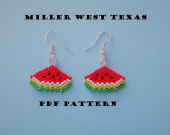 Watermelon Brick Stitch Earring Pattern