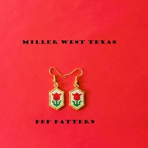 Tiny Tulip Earring Brick Stitch Pattern