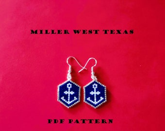 Anchor Earrings Brick Stitch Pattern