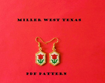 Tiny Tulip Earring Brick Stitch Pattern