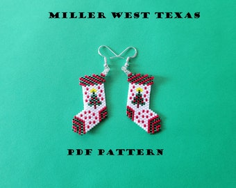 Christmas Stocking Earrings Brick Stitch Pattern