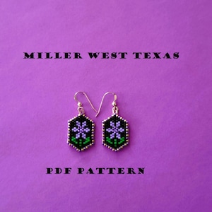 Purple Flower Earrings Brick Stitch Pattern