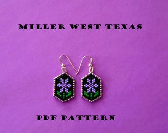 Purple Flower Earrings Brick Stitch Pattern