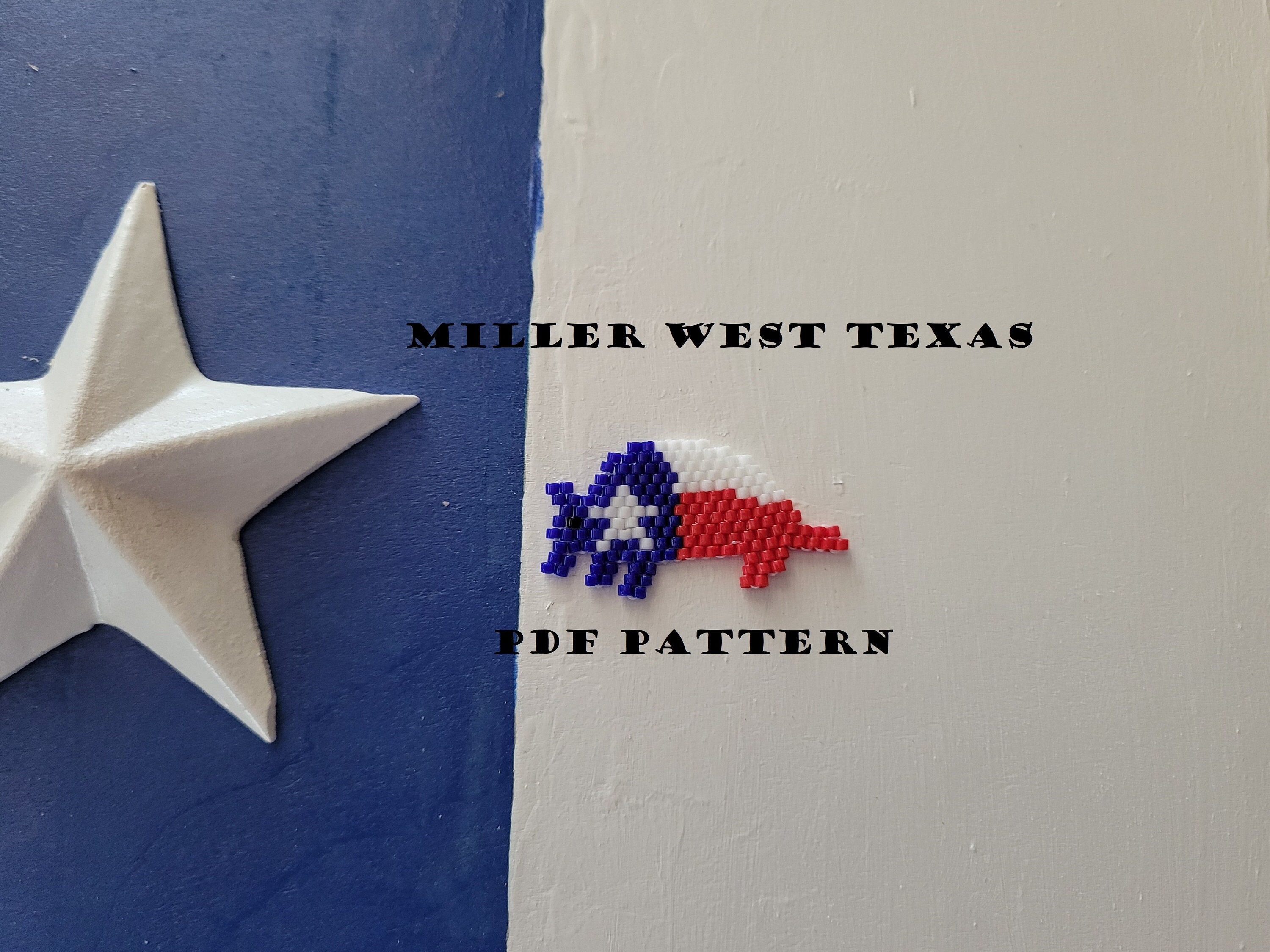 Texas Flag Armadillo Brick Stitch Pattern - Etsy