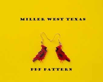Cardinal Earrings Brick Stitch Pattern