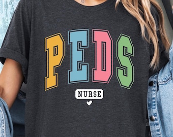Pediatric Nurse T-Shirt, Peds Nurse Tee, Picu Nurse Gift Shirt, Pediatrics T-Shirt, Gifts For Nurse, Pediatric Nurse Team Shirts