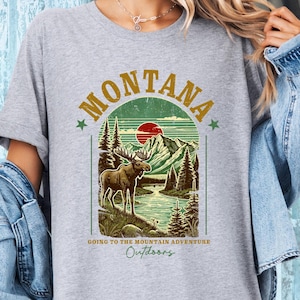 Montana Going to the Mountain Adventure Tee, Outdoor T-Shirt, Adventure Outdoors Tee, Hiking Lover Gift, Camping Shirt, Nature Lover T-Shirt