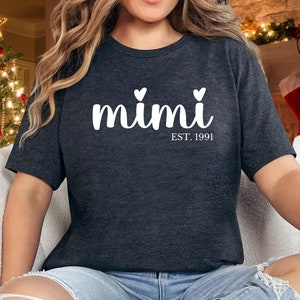 Custom Mimi Shirt, Personalized Gift for Mom, Cute Graphic Tee, Mother&#39;s Day Shirt, Customizable Family Apparel & Unique Design