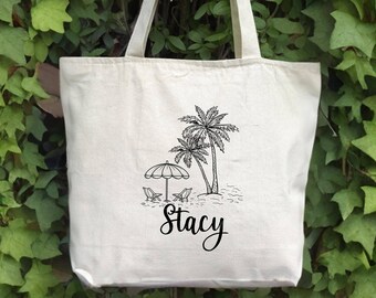 Beach Tote Bag Personalized, Custom Beach Bag for Her, Personalized Gift, Custom Tote