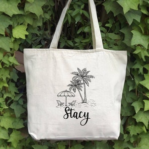 Beach Tote Bag Personalized, Custom Beach Bag for Her, Personalized Gift, Custom Tote