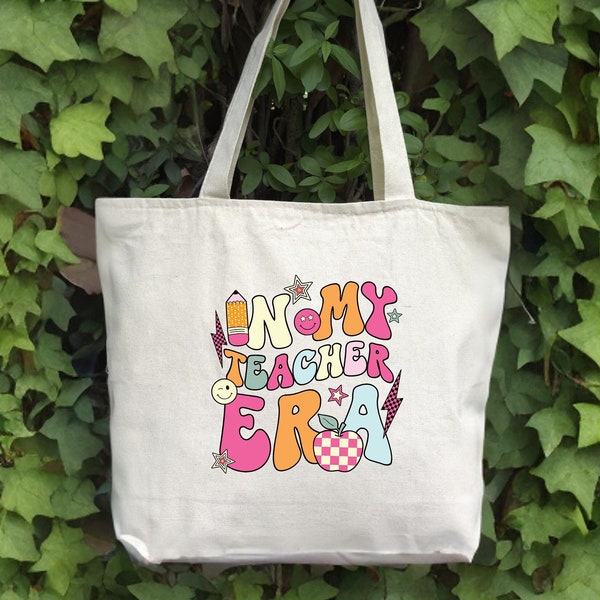 In My Teacher Era Bag, Cute Teacher Tote Bag, Teacher Era Bag, First Grade Teacher Bags, Back to School Bags, Gift For Teacher, Teacher Bags