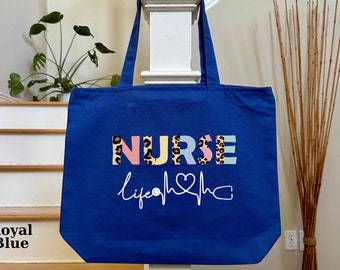 Nurse Tote Bag, RN Tote, Personalized Tote Bag, Nurse Gift, RN Gift, Gift for Nursing Student, Lpn, Cna, Custom name Nurse Bag, Cute Nurse