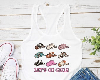 Cowgirl Group Tank Top Shirts | Country Concert Tank Shirt |  Let's Go Girls | Nashville Girls Trip Tank Tops | Western Tank Top | Nash Bash