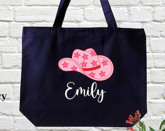 Western Cowgirl Bachelorette Tote Bag, Custom Nashville Bach Party Favor, Personalized Canvas Bag