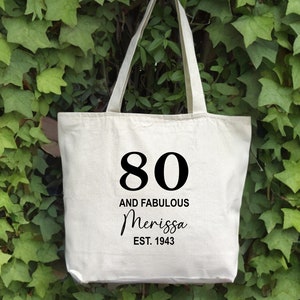 80 & Fabulous Bag, 80 And Fabulous Tote Bag, 80th Birthday Bag, Happy 80th Age, Birthday Gift for Her, Great 80th Birthday Present, 80th Bag