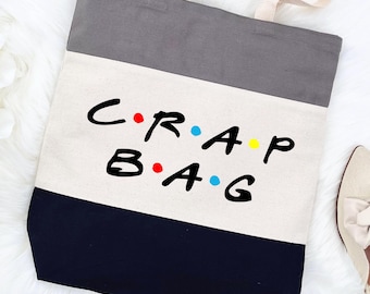 Crap Bag Tote Bag, Funny Gift Tote Bag, Friends Themed Gift Bag, Christmas Funny Gift Bags