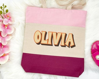 Custom Name Tote Bag, Personalized Canvas Tote Bag, Book Bag, Custom Shopper Bag, Promotional Bag, Personalized Tote Bag, School Supplies