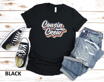 Retro Cousin Crew Shirt, Matching Cousin T-Shirts, Vintage Cousin Squad, Family Cousin Gifts, Beach Cousin Vacation Tees, Cousin Holiday Tee