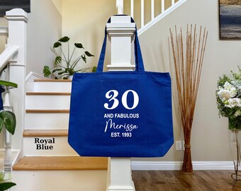 30th Birthday Tote Bag - 'Made In 1988, 30 Years Of Being Awesome' Design, 100% Cotton
