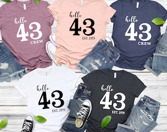 Cityone Magliette Donna Estive Badass Since 1979 Regalo 43 Anni
