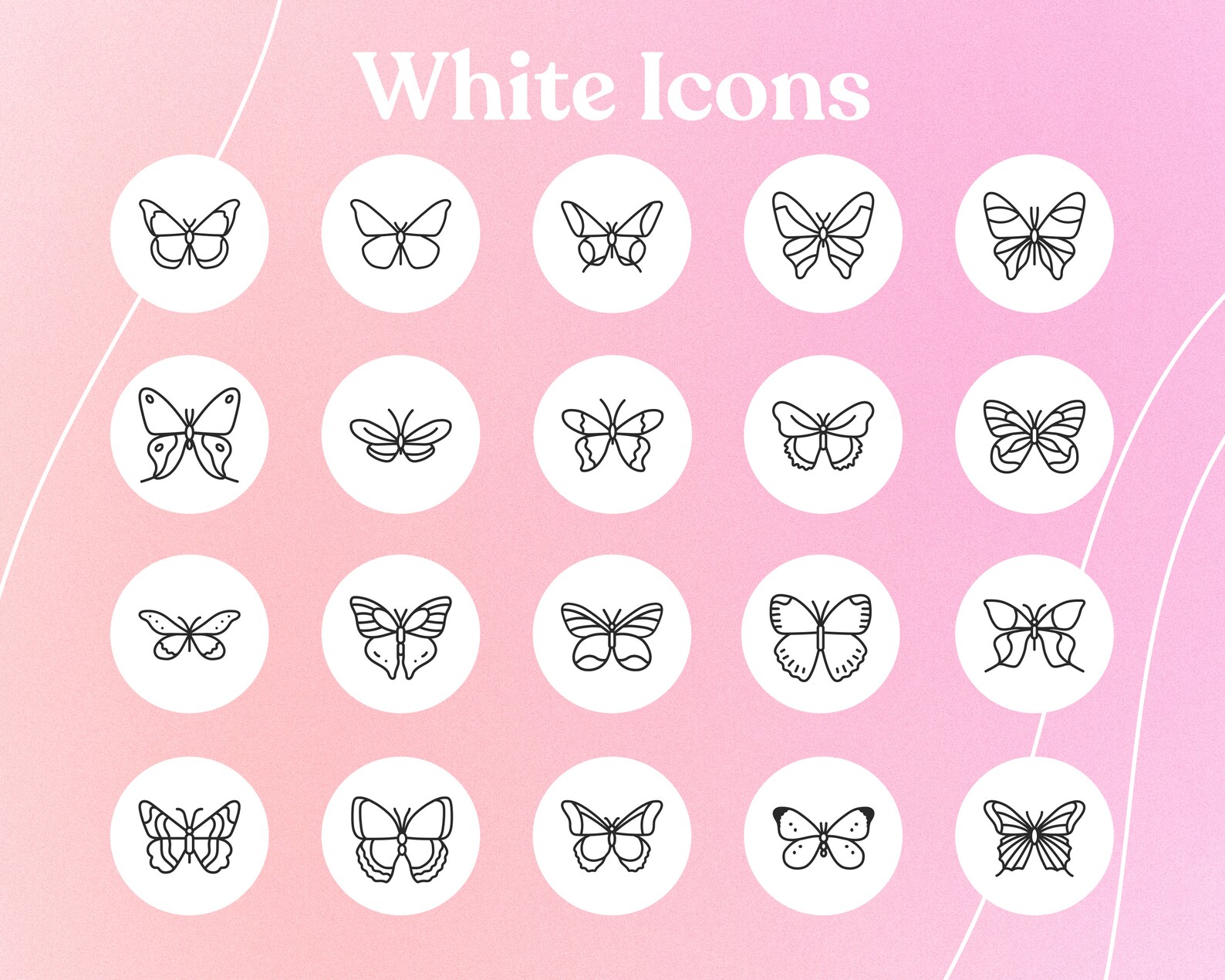 20 Butterfly Instagram Highlight Covers Minimalistic Style Etsy