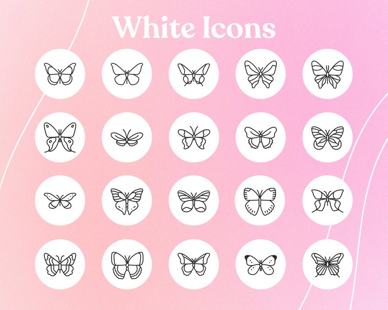 20 Butterfly Instagram Highlight Covers Minimalistic Style Etsy Canada