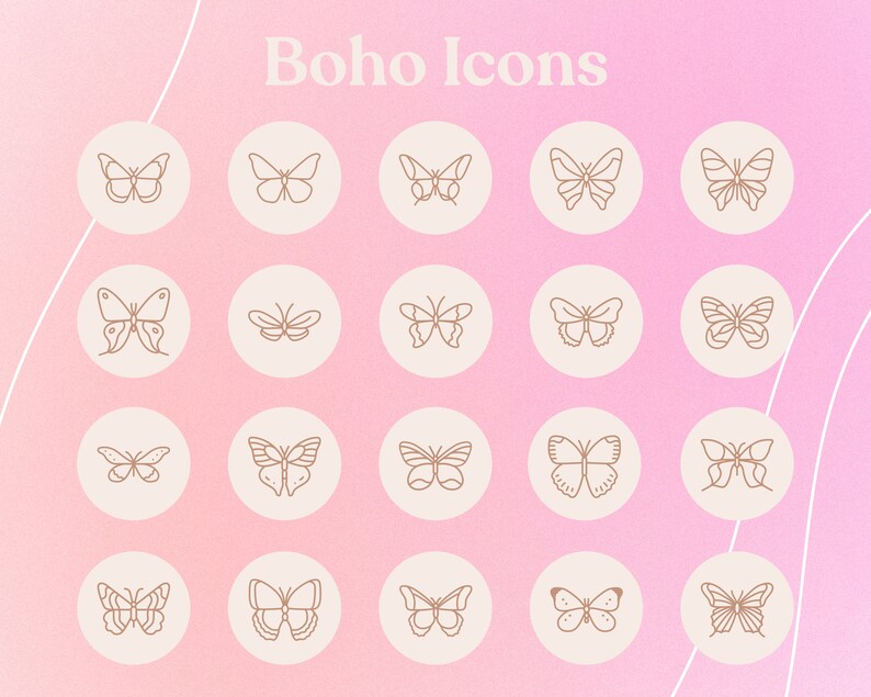 20 Butterfly Instagram Highlight Covers Minimalistic Style Etsy