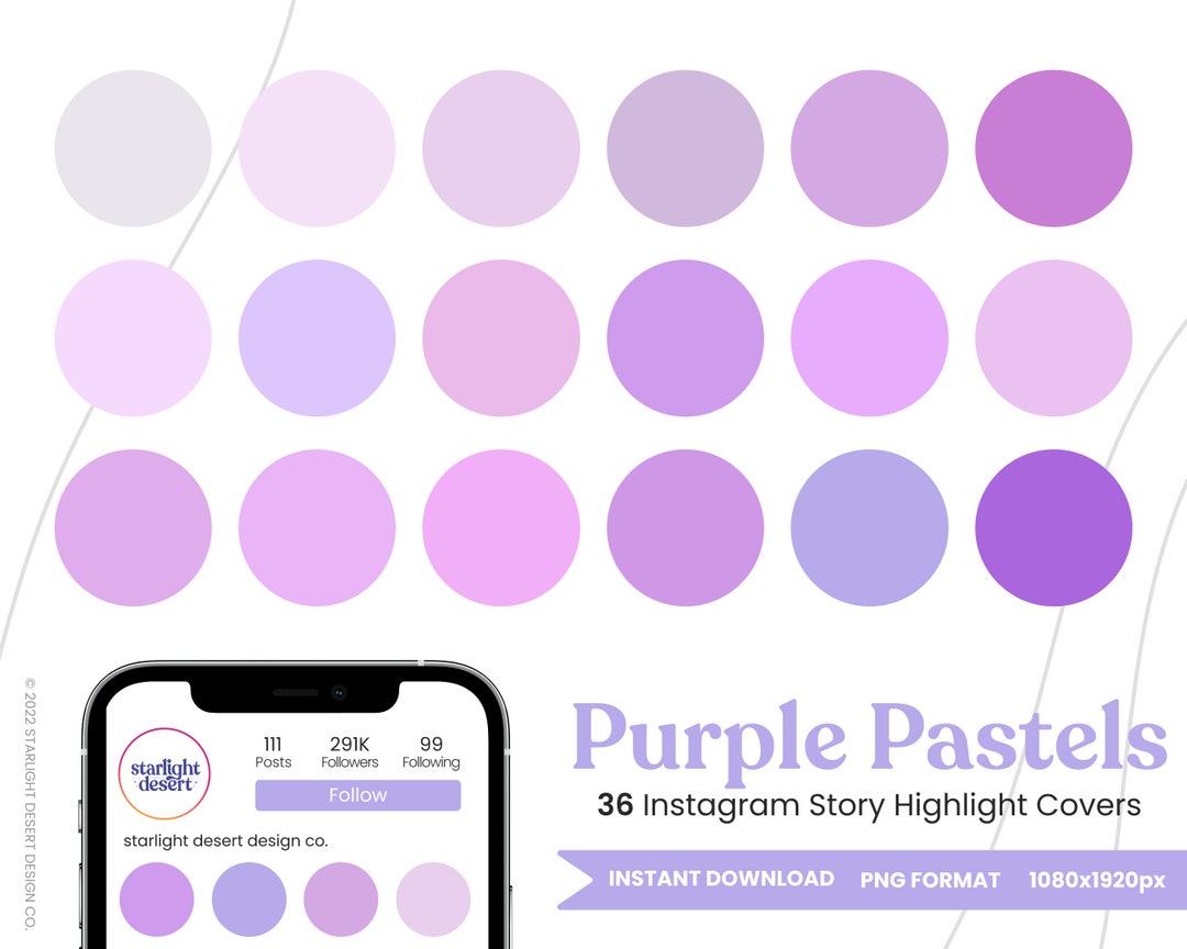 36 Purple Pastels Instagram Highlight Covers Minimalistic - Etsy