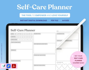 SELF CARE PLANNER | Digital Planner | Digital Bullet Journal | Pdf File | Goodnotes & Notability Page | Minimalistic | iPad, Tablet, Print