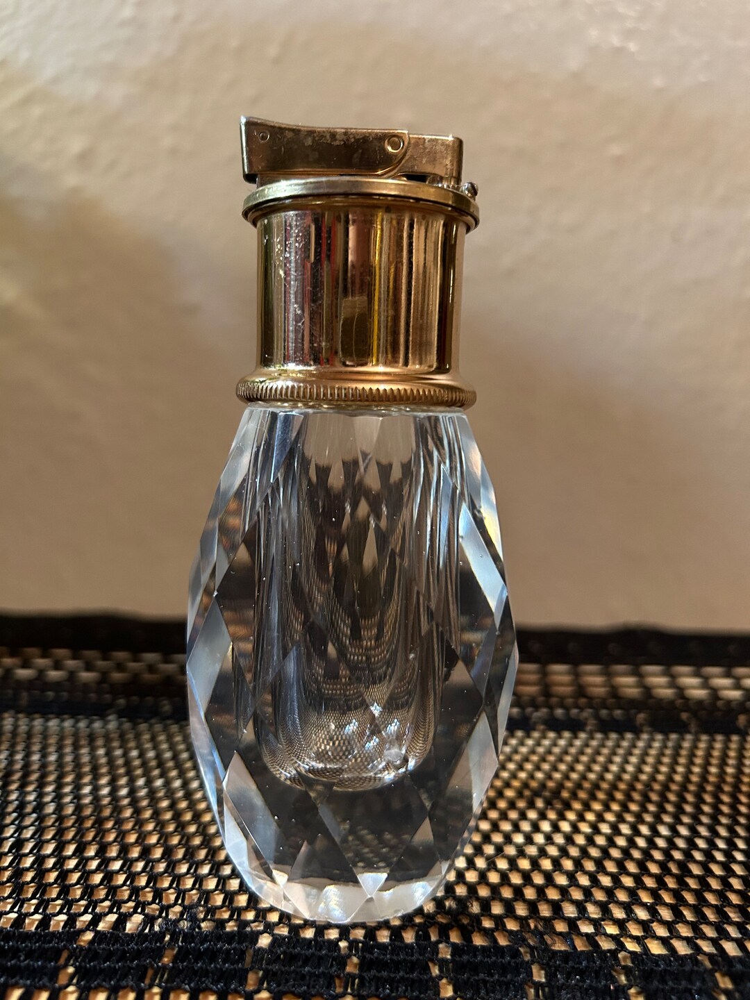 Vintage Crown Royal Faceted Crystal Lighter by Post House Japan Circa