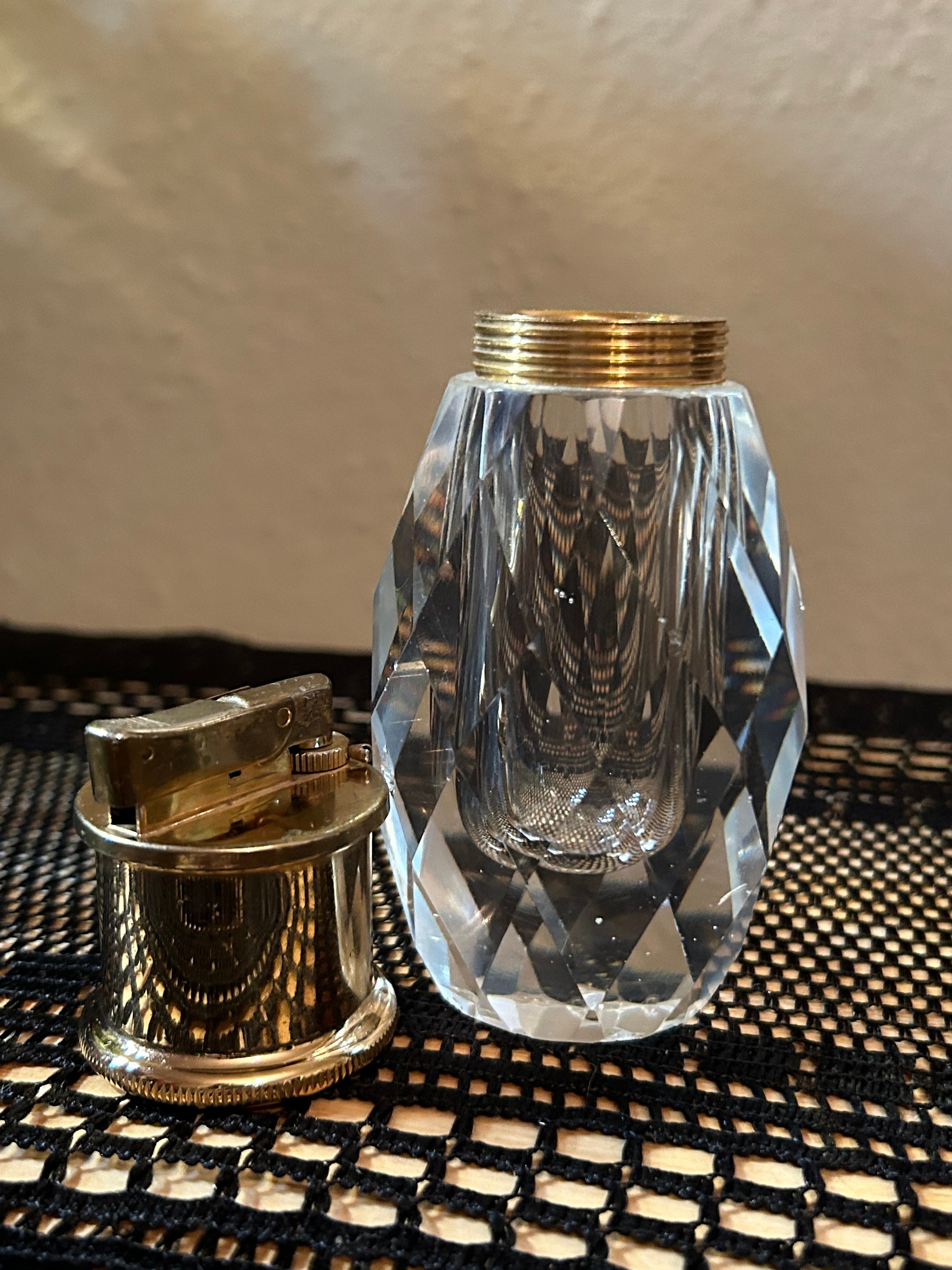Vintage Crown Royal Faceted Crystal Lighter by Post House Japan Circa