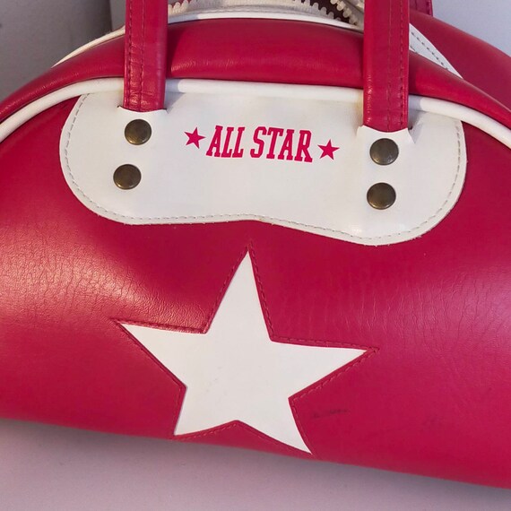 Vintage Converse ALL STAR red leather bag with ha… - image 2