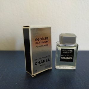 EGOISTE PLATINUM de CHANEL para hombre, perfume vintage en miniatura coleccionable, con estuche
