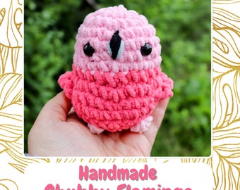 Handmade Crochet Flamingo Plush – Pink Amigurumi Bird – Soft Stuffed Animal Gift for Flamingo Lovers