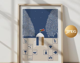 Algarve, Portugal Poster, Algarve Art Print, Portugal Travel Poster, Travel Gift, Abstract Design, JPEG