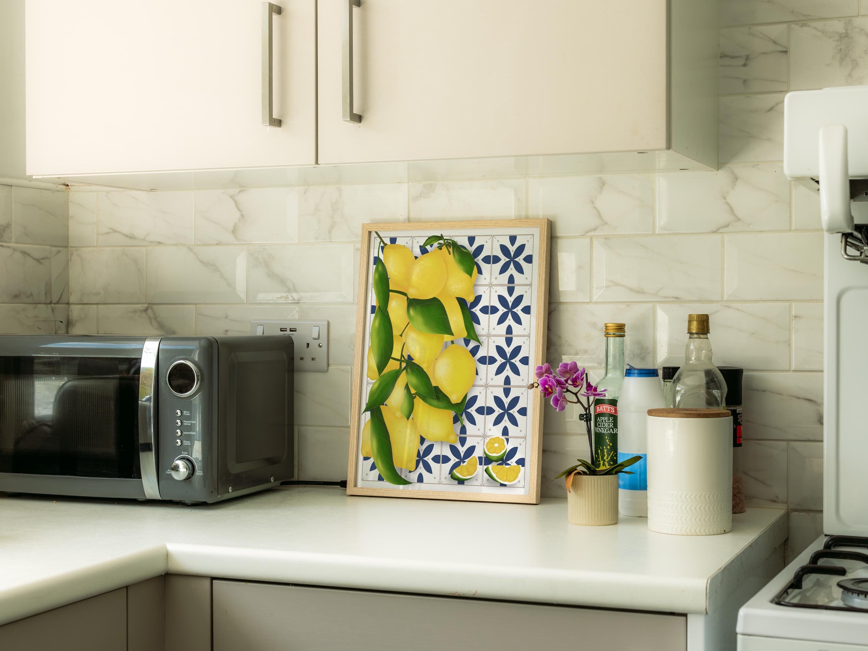 Lemon Poster Printable, Mediterranean Kitchen Wall Art, Digital ...