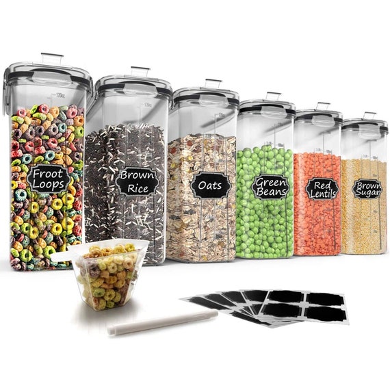 Airtight Food Storage Containers Plastic Kitchen Storage Box Cereal  Dispenser Cereal Containers Sealed Cans Kitchen Organizer