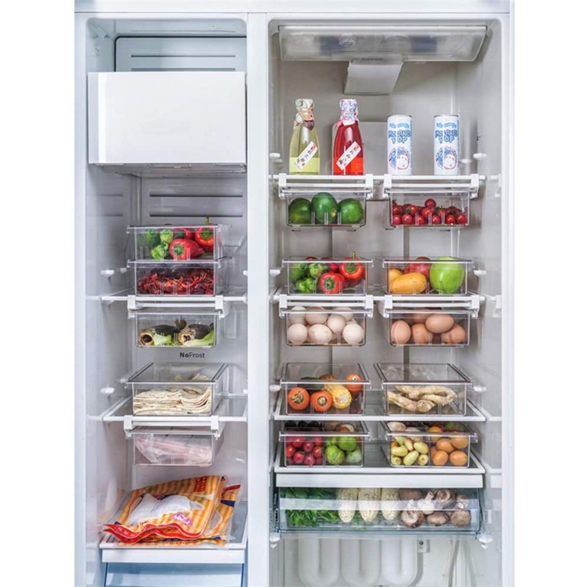 Fridge Drawers, Fridge Organizers and Storage Clear, Mini Refrigerator  Organizer Bins with Handle, Fit for Fridge Shelf Under 0.6 (1-grid)