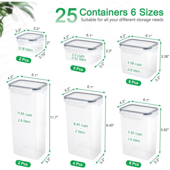 Crystal Clear Airtight Food Storage Containers with Lids, Plastic Canister  Set for Kitchen Organization and Storage, BPA Free Plastic 2.8L, 4-Pack