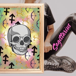 Sagittarius Wall Art Instant Download: Spooky Vibes & Vibrant Colours - Personalized Printable Poster