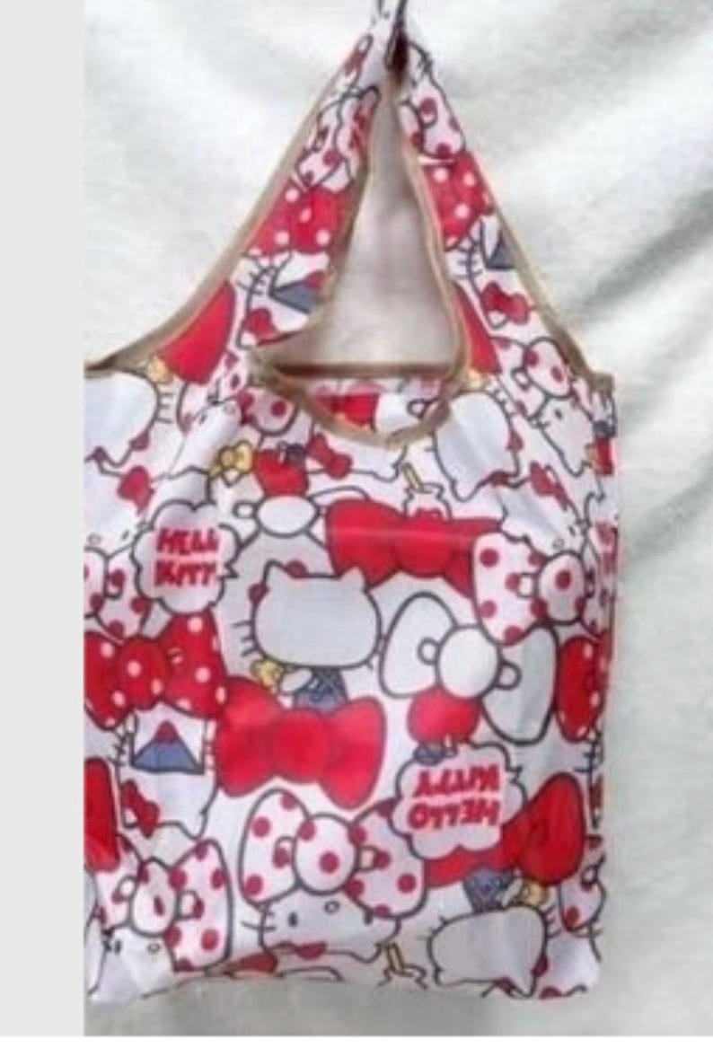 Kawaii Reusable shopping bags, hello kitty foldable bag image 2