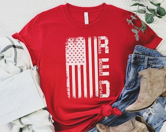 On Friday We Wear Red Shirt, We wear Red Remember Everyone Deployed, American Flag Veteran T-shirt, American Flag Military TShirt