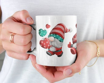 Christmas gnomes mug, Hot chocolate Gnome cup, Holiday mug, Family matching mugs, secret santa, gift for grandma, knick knacks, Friends mug