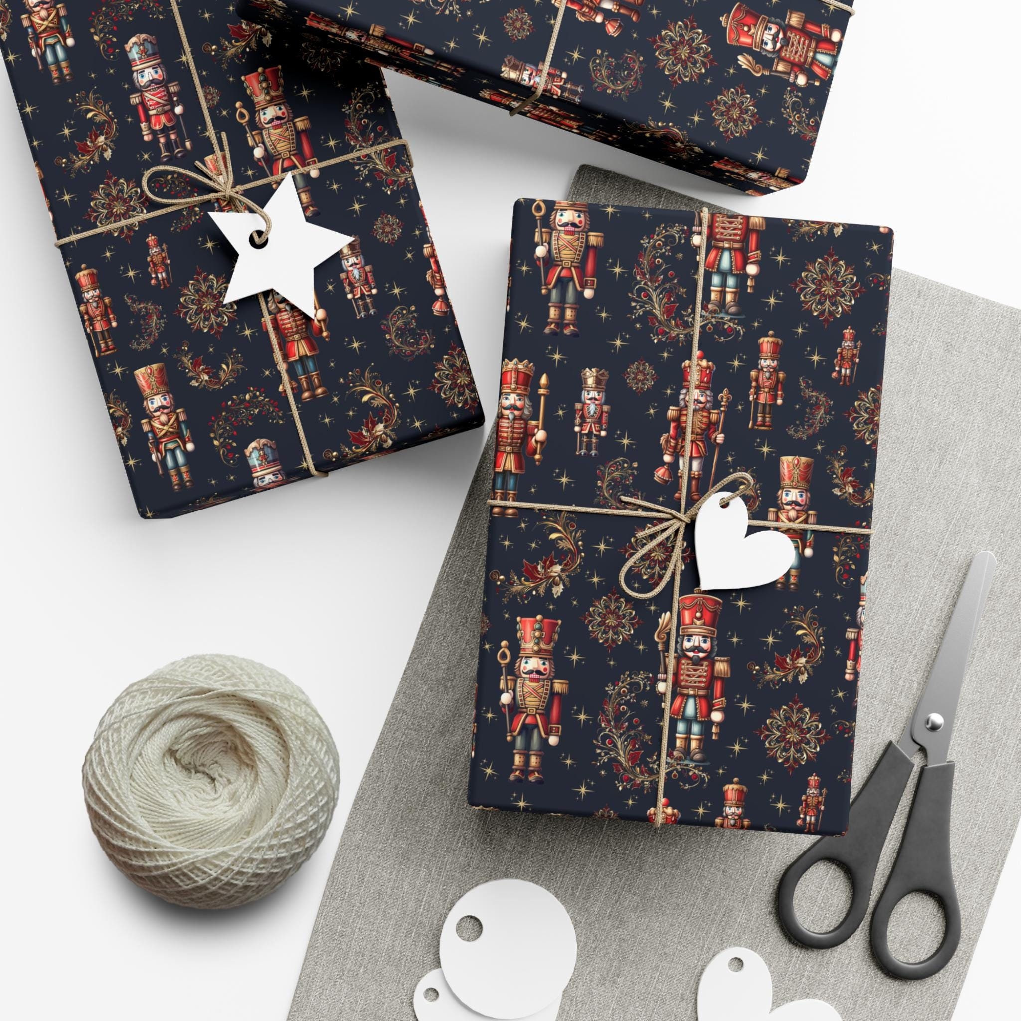 Elegant Nutcracker Gift Wrap Paper,  Luxury Christmas Wrapping, Holiday Paper, Seasonal Gift Wrap, Stylish, Sophisticated, Aesthetic