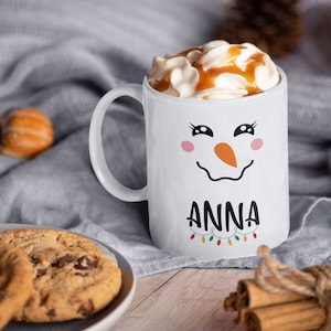 Custom snowman mug, Personalized Holiday mug, Holiday Mug gift, Hot chocolate Mug, Coffee cup, Funny Coffee mug, Family gift