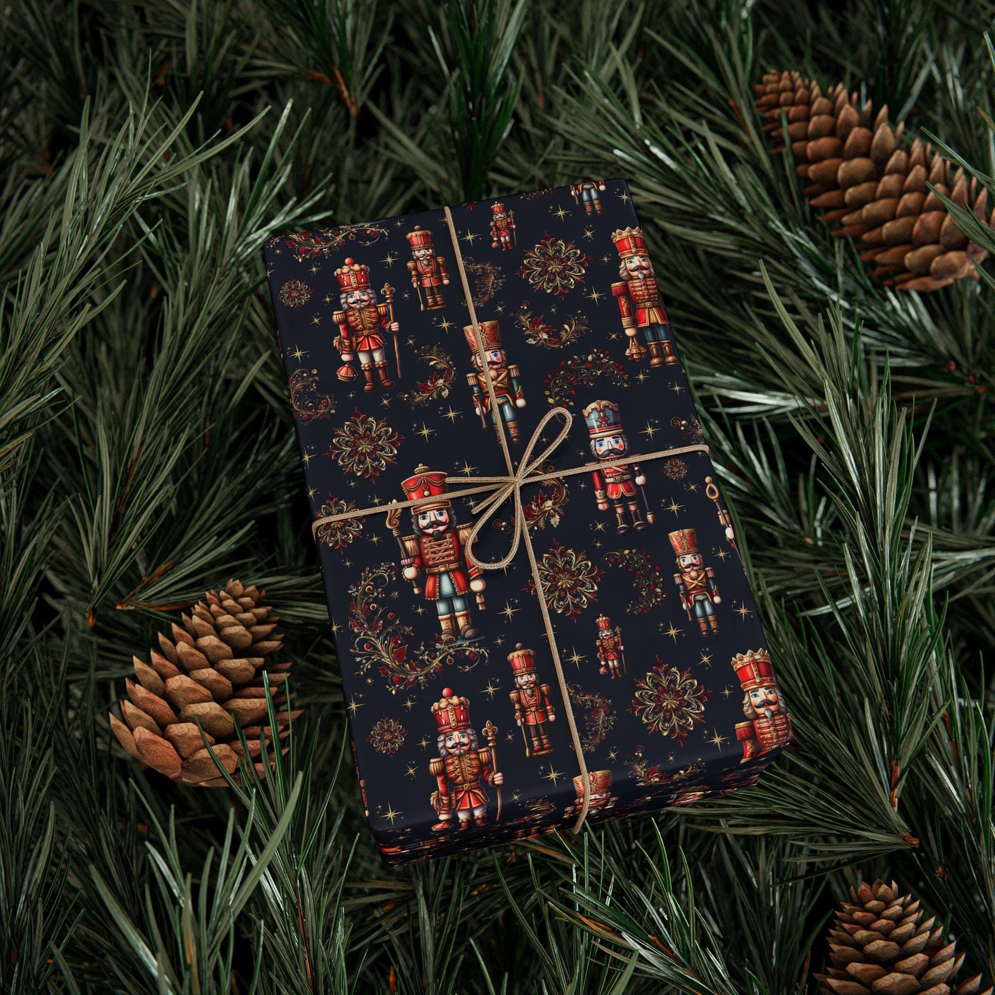 Elegant Nutcracker Gift Wrap Paper,  Luxury Christmas Wrapping, Holiday Paper, Seasonal Gift Wrap, Stylish, Sophisticated, Aesthetic