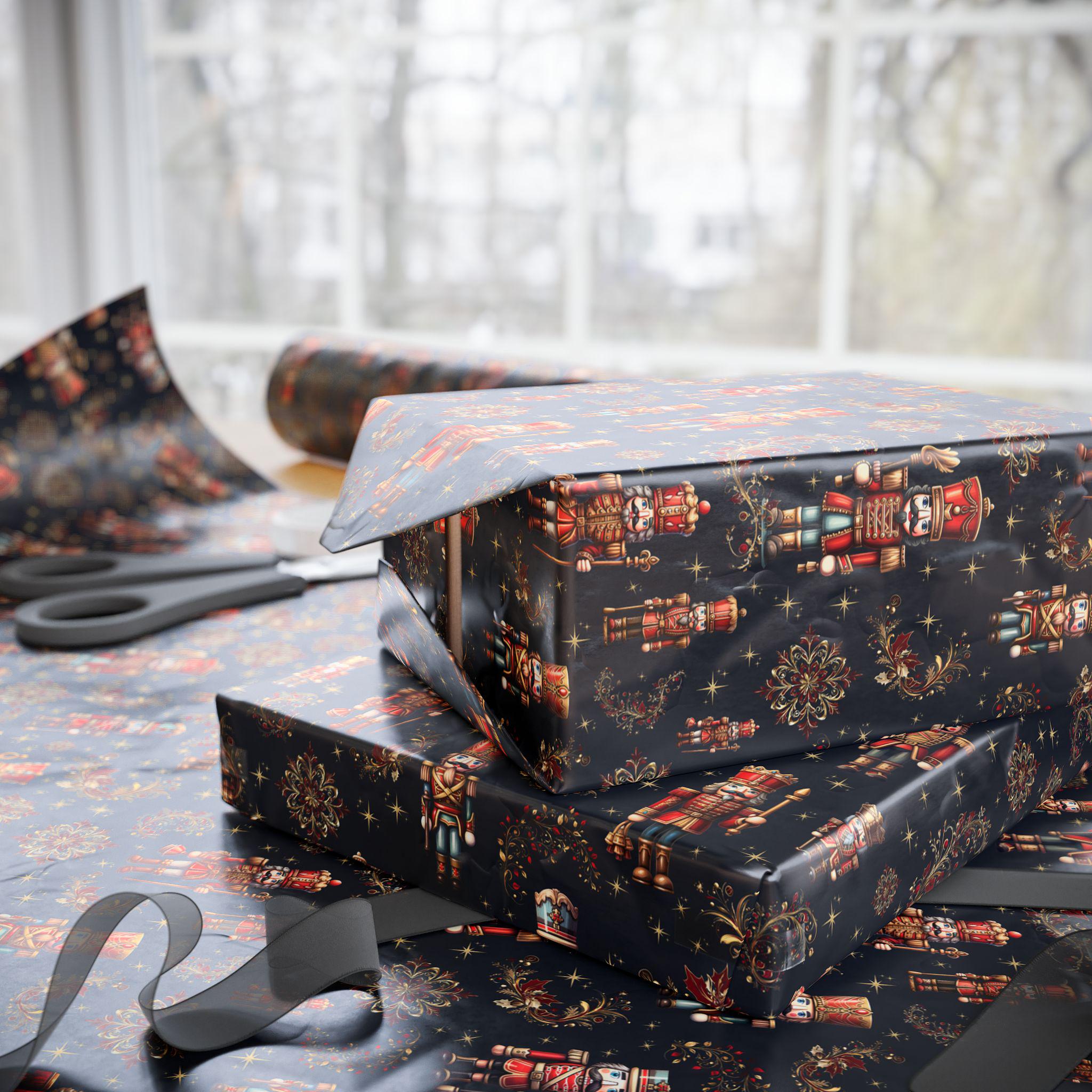 Elegant Nutcracker Gift Wrap Paper,  Luxury Christmas Wrapping, Holiday Paper, Seasonal Gift Wrap, Stylish, Sophisticated, Aesthetic