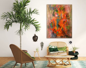 Original Abstract Painting, Acrylics on Canvas, 23x31 inches