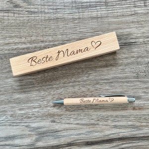 Holz Kugelschreiber mit Gravur - Beste Mama - gravierte Geschenkidee zum Geburtstag Muttertag