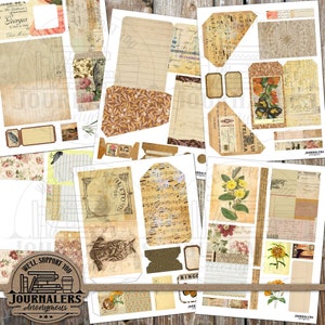 Botanical Junk Journal Kit: Aquarell Wildblumen Ephemera (Digitaler Download)